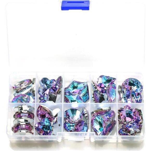 50 Pcs Crystal Suncatcher Beads Kit Colorful Prism Crystal Chandelier Parts - Picture 6 of 8
